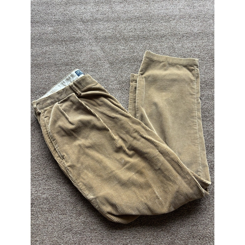 Vintage Polo Ralph Lauren Andrew Pant Mens⭐️40x30 Corduroy Tan Beige Pleated 90s